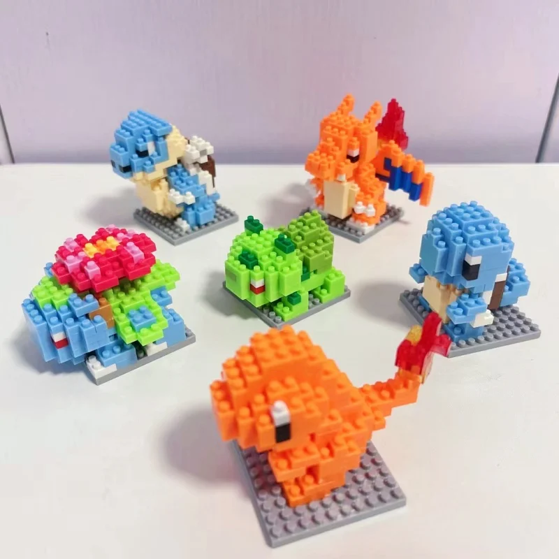 

107 Style Pokemon Blocks Micro Marowak Jigglypuff Gengar Mudkip Piplup Building Blocks Gyarados Mini Brick Figures Toy For Kids