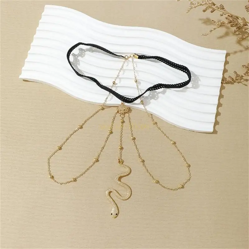 31BF Unique Lace Tassels Thigh Chain Vintage Personality Minimalists Leg Chain