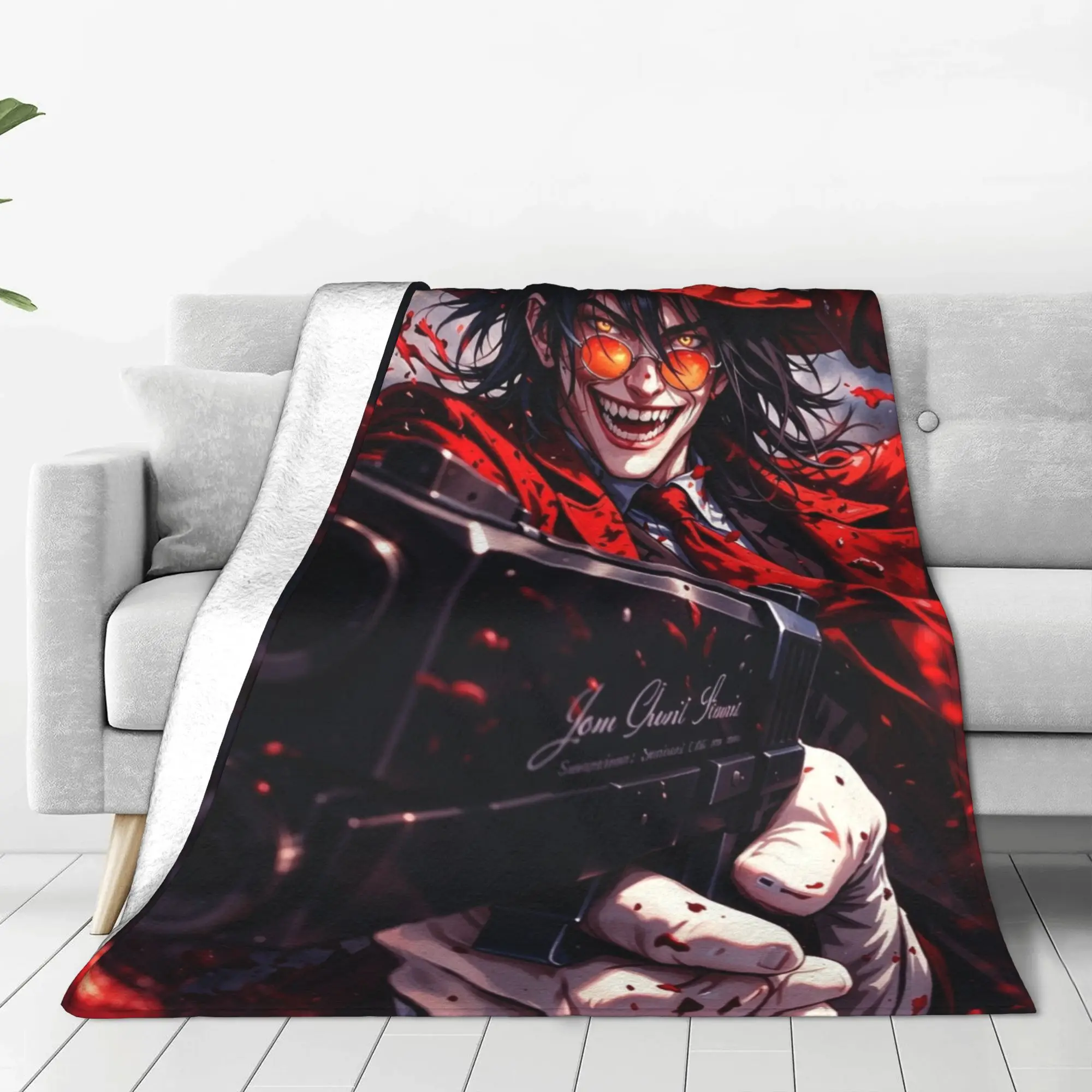 Hellsing Blanket Autumn/Winter Hellsing  Breathable Ultra-Soft Throw Blankets For Office Travel Bedding Throws