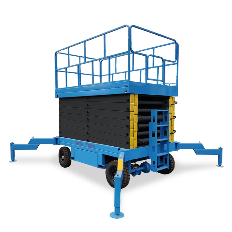 8M Work Platform Lifts 2000KG Movable Elevating Work Platform Aerial Scissor Type Mobile Scissor Hydraulic Manual Scissor Table