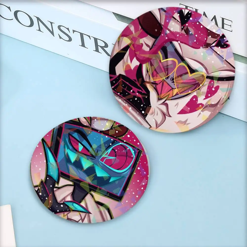 Cartoon H-HaZBiN-N H-HoTEL-L Round Badge for Backpack Accessories Laser Lapel Pins Jewelry Gifts