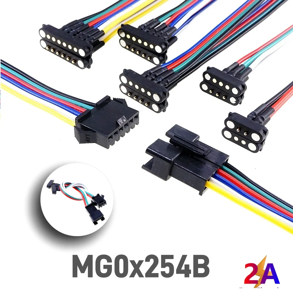 LED Streifen Lampe Magnetische Pogo Pin JST SM Steckdose Verlängern Kabel Stecker 2/3/4/5/6 Pin Männlich Weiblich Adapter Fahrer Kompatibel – Detail 4