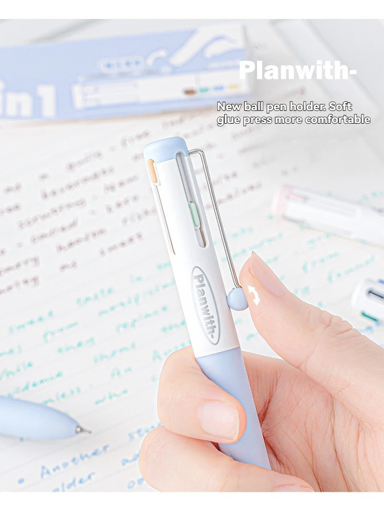 1 x Gelstift, mehrfarbiger Stift mit hohem ästhetischem Wert und mehreren Farben in einem, neutralem Stift, spezieller Markierungsstift für Notizen – Detail 6