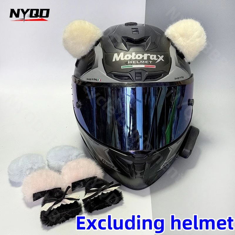 

Helmet Decoration Cat Ear Bear Ear Electric Motorcycle Helmet Ski helmet Accessories Quick Release Sticker Panda Ear Accessories