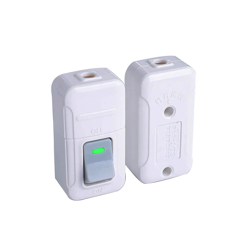 1 pçs branco liga/desliga botão interruptor de mesa luzes led on-line interruptor de controle midway cabine lâmpada cabeceira interruptor alimentação 10a 250v