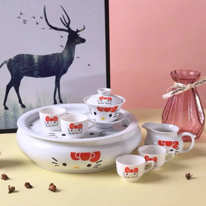 

Hello Kitty аниме Kawaii Sanrio Ins модная керамическая чашка для воды милый мультфильм бытовая круглая бутылка посуда подарки для девочек