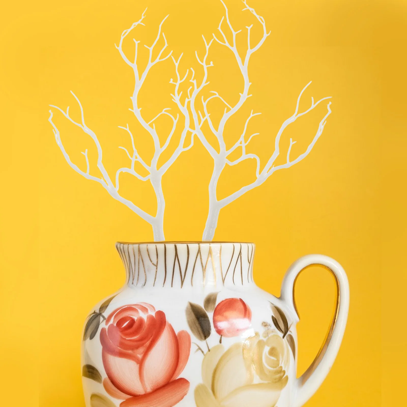 

4pcs Artificial Antler Tree Branches Simulated Plastic Dried Twigs Decorative Stem Vase Filler Fake Plant Simulation