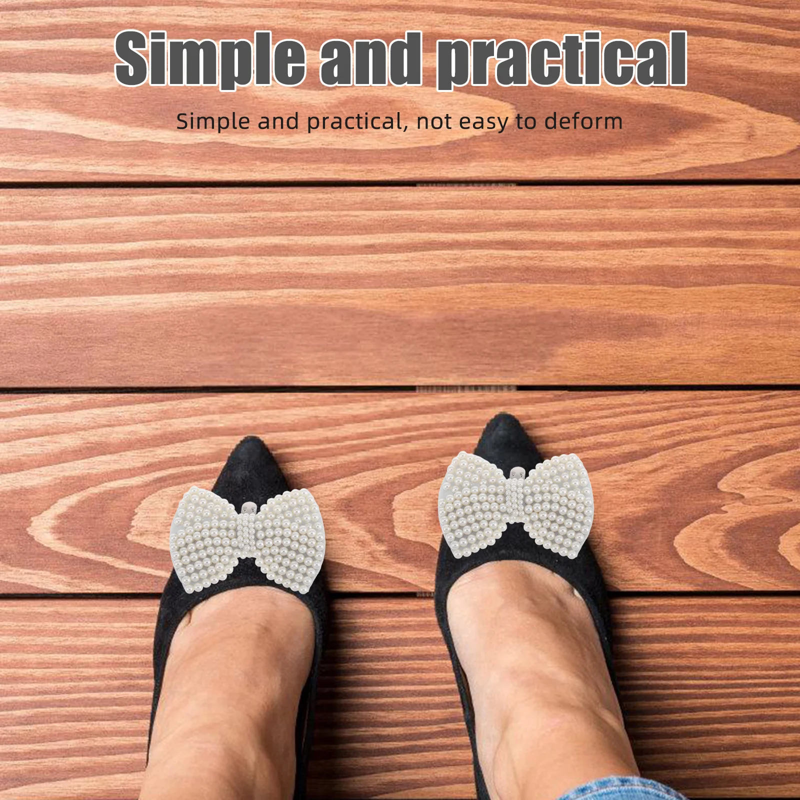 

2Pcs Elegant Bow Detachable Shoe Buckles Clips Removable Accessories for Wedding Flats Heels Dress Shoes Decor