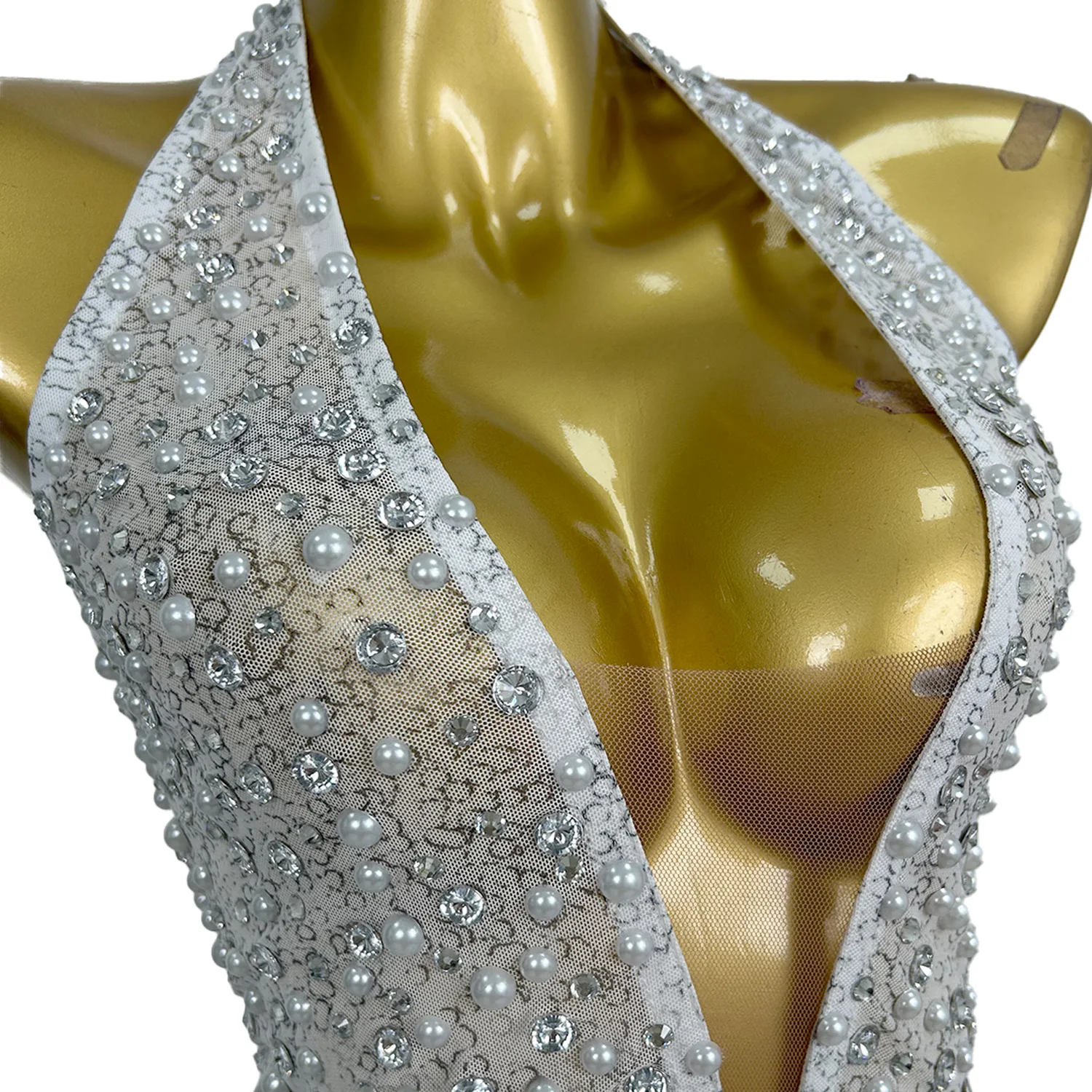 Seksowna Sukienka Mini na Bal Koktajlowy z Głębokim Dekoltem w Serek, Frędzlami z Cyrkonii, Bez Pleców, Idealna na Imprezę do Klubu Nocnego, Wieczorową Kolację, Sukienka Ołówkowa