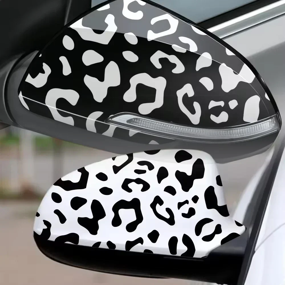 Leopard Rearview Mirror Sticker 1PC Funny Waterproof Vinyl Decal for Car Window Lights Moto Helmet Fuel Tank Fairing Decor