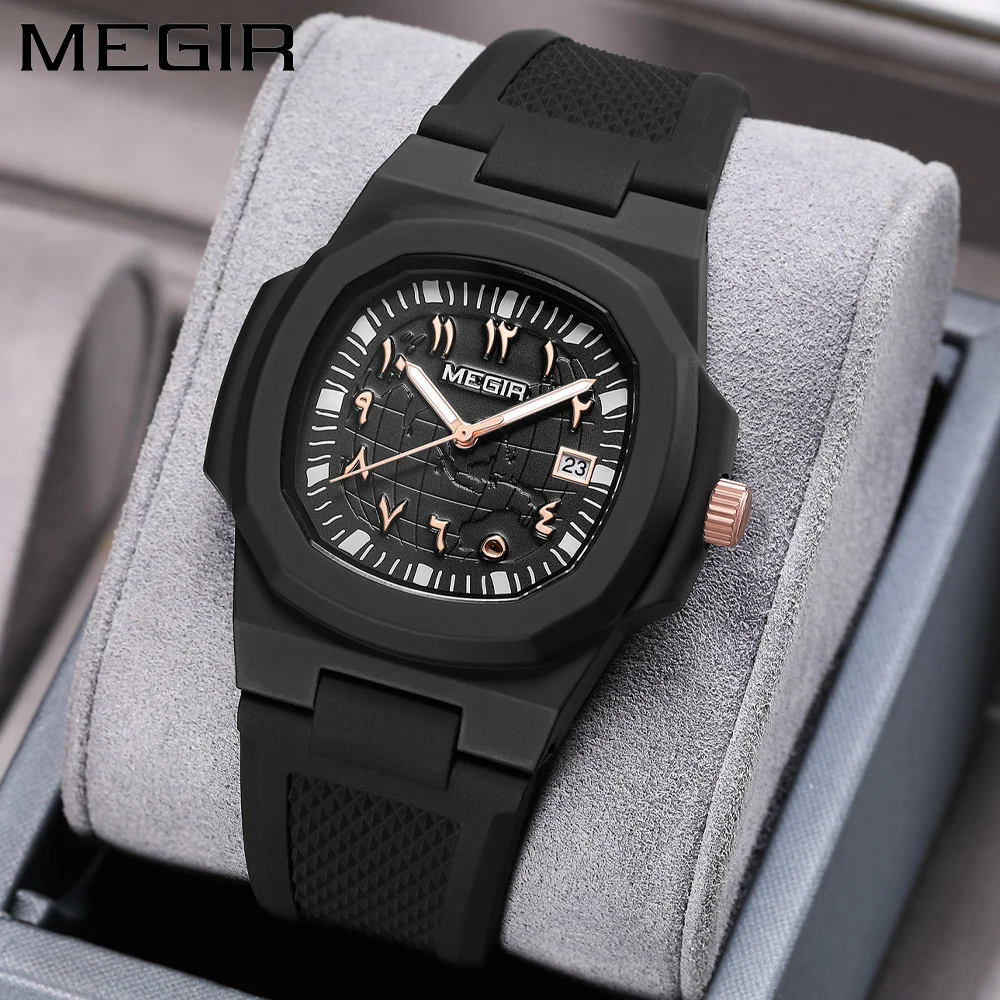 

MEGIR новые модные мужские часы лучший бренд класса люкс спортивные водонепроницаемые простые часы мужские кварцевые часы Relogio Masculino