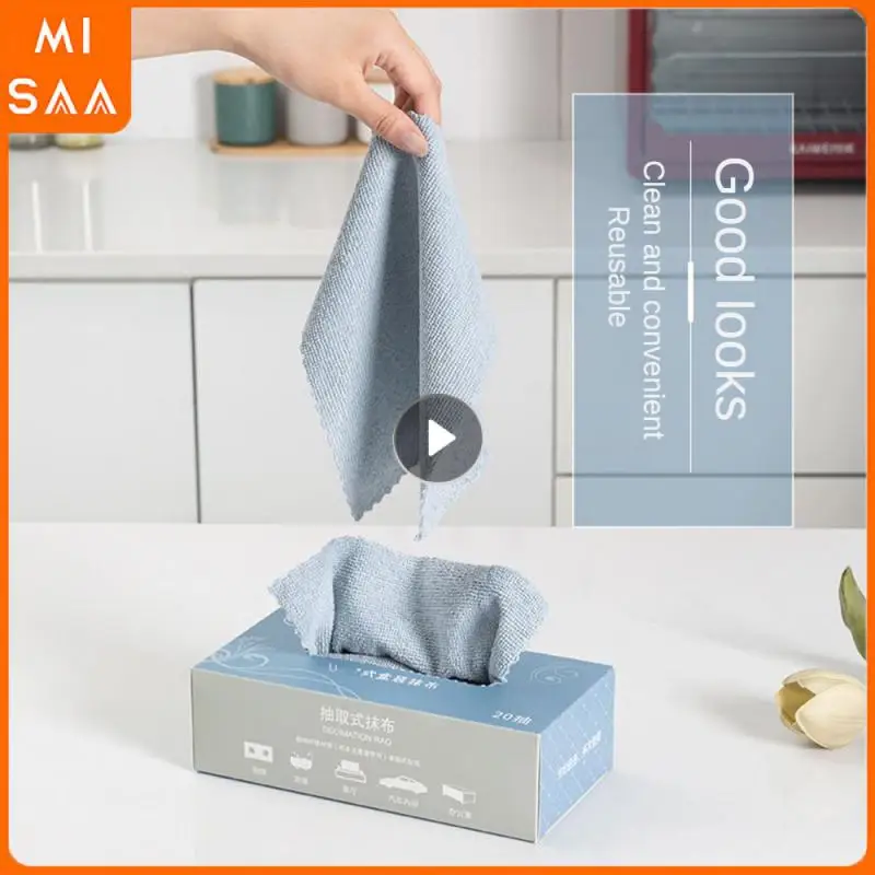 Dishwashing Towel Simple Reused Microfiber Polyester Brocade Cleaning Cloths Absorbent Lint Cloth Convenient Suction 22×22cm Rag