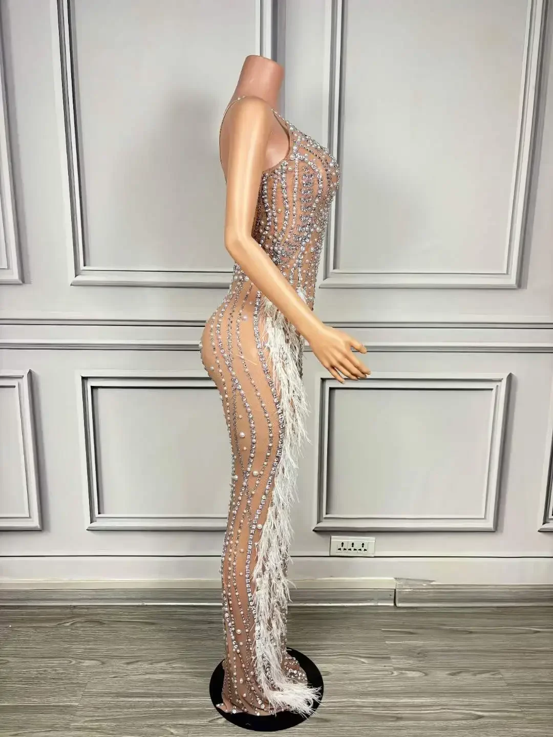 Fringe งานแต่งงาน Sparkly ชุดผู้หญิงเทพธิดาอาวุโสถ่ายภาพ Props Homecoming ฉลองลาสเวกัสแสดงลาก Queen ชุด