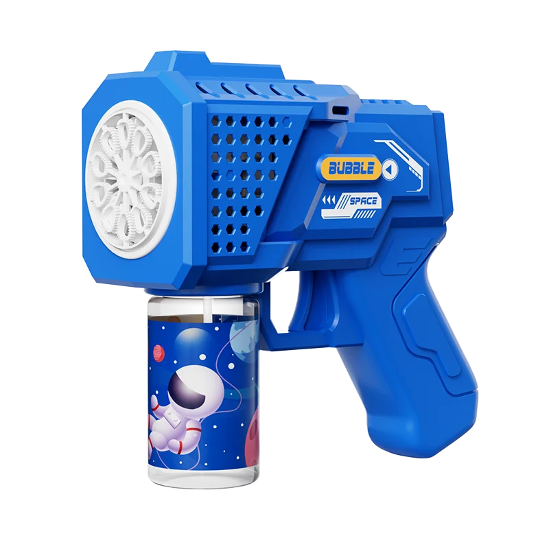 Macchina a bolle automatica a 10 fori giocattolo per bambini pistola a bolle d'aria portatile luce elettrica senza batteria bubble water