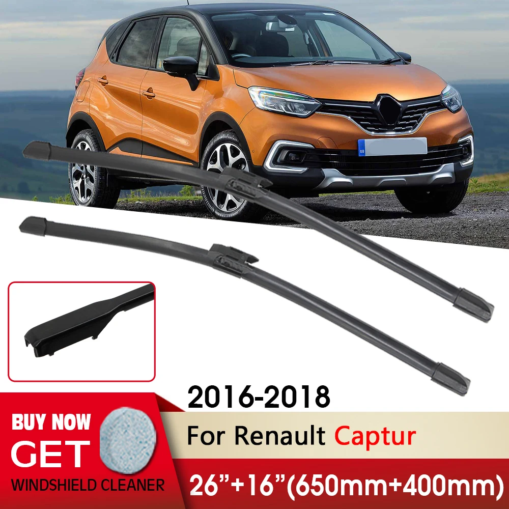 

Car Wiper RHD & LHD Front Wiper Blades 26"+16" For Renault Captur 2016 2017 2018 Windshield Windscreen Front Window