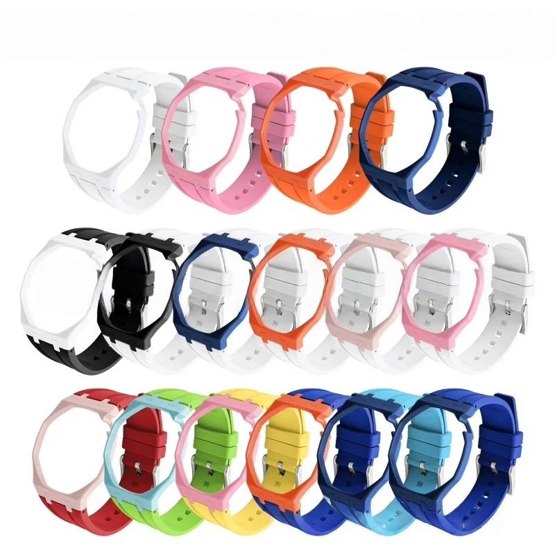 All In One FKM Fluororubber Modified Watch Case And Integrated Strap Conversion Kit For Swatch AP Royal POP Watch Mod Accessorie