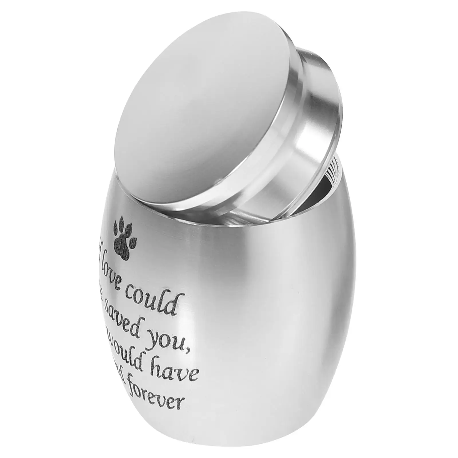 

Pet Urn Ashes Small Aluminum Alloy Cremation Keepsake 40x30mm Silver Dog Urn Mini Storage Jar Dog Cats Memorial