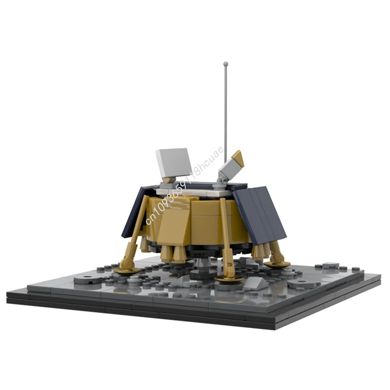

237 деталей MOC Космический синий космический корабль-садоводство «Лунный посадочный модуль» (Модель «Путешественники небес»), конструктор, развивающая игрушка, идея для подарка на Рождество