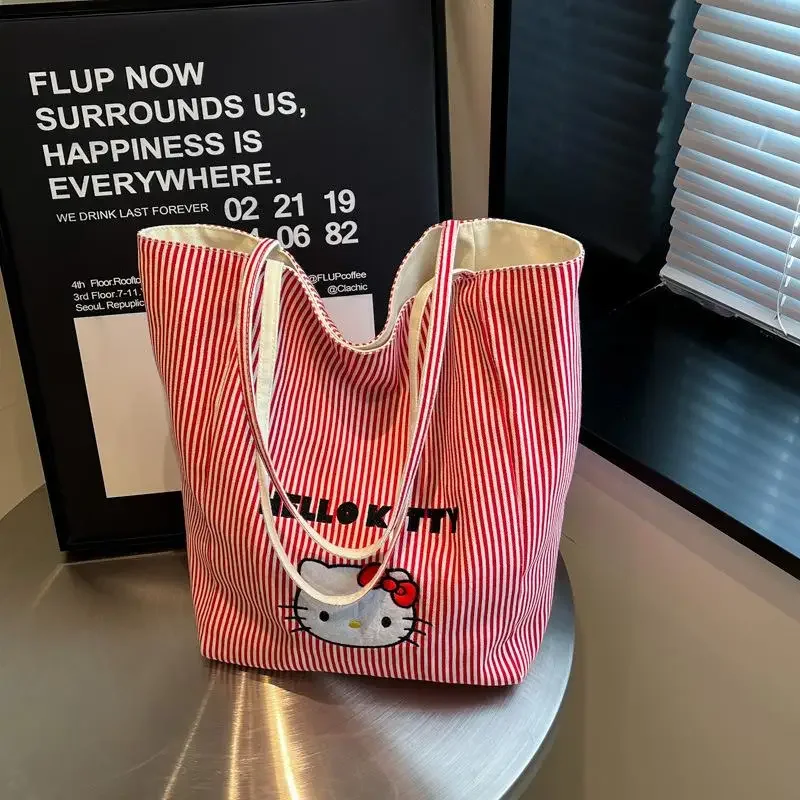 لطيف مرحبا كيتي حقيبة كروسبودي الأزرق شعرية حقيبة كتف فتاة سعة كبيرة شعرية حمل حقيبة أكياس التسوق المحمولة