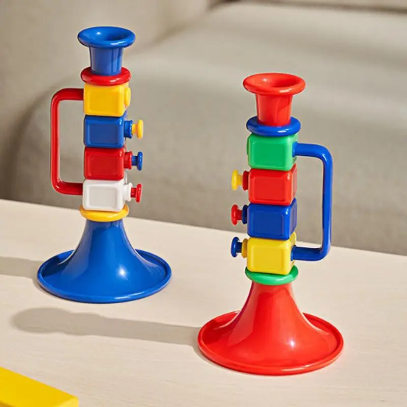 Kinder Trompete Spielzeug Kinder Frühen Montessori Pädagogisches Spielzeug Bunte Musikinstrumente Spiele für Kleinkind Geschenke Horn Spielzeug