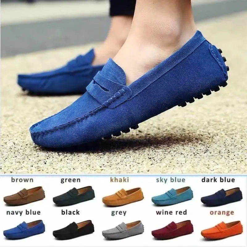 Fashion Men Shoes Handmade Genuine Leather Mens Loafers Moccasins Slip on Men\'s Soft Comfortable Casual Shoes Plus Size48