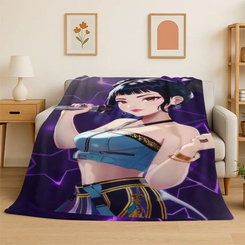 New KPop D-Demon H-Hunters Cartoon Flannel Throw Blanket,Warm Cozy Blanket for Bed,Sofa,Couch,Bedroom,Living Room,Office,Camping
