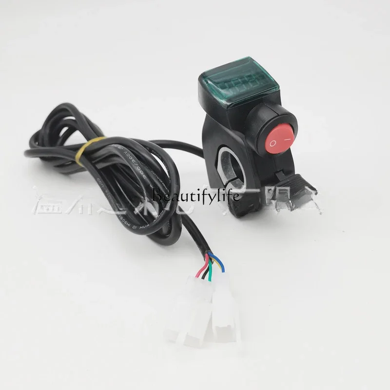 Blue screen middle finger switch 0-99V universal thumb throttle turn handle digital voltage display electric vehicle accessories