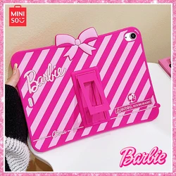 2024Miniso Barbie Pink New Bowknot Ipad /pro/air4/5 with Stand Silicone All-Inclusive Drop-Proof Tablet Case Girl Birthday Gift