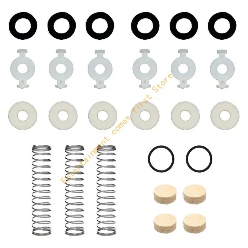 Trumpet Repair Parts Set 27 Piece Cornet Service Assortment with Replacement Springs, Felt Washers, Sealing Washers and Guide
