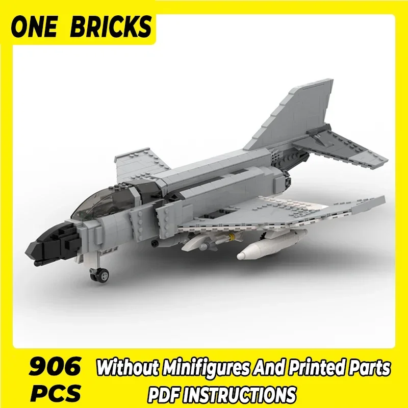 Moc Technical-bloques de construcción modulares para niños, modelo de F-4J, Phantom II, caza Naval, juguetes para niños, juegos de ensamblaje DIY