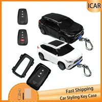 Funda de llave creativa para Toyota Highlander, modelo de coche para Toyota Corolla Prius Camry CHR RAV4 Altis Land Cruiser Prado, funda para llave de coche