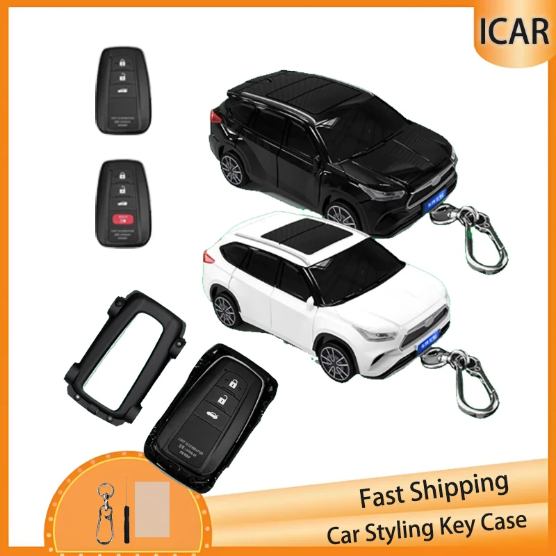 Creative Key Case for Toyota Highlander Car Model for Toyota Corolla Prius Camry CHR RAV4 Altis Land Cruiser Prado Car Key Cover