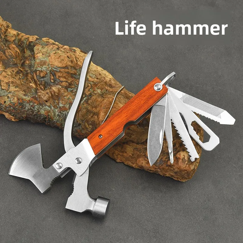 Outdoor Multifunctional Axe Portable Car Tool Camping Hatchet Tent Hammer Home Survival Emergency Escape Rescue Tool for Hiking