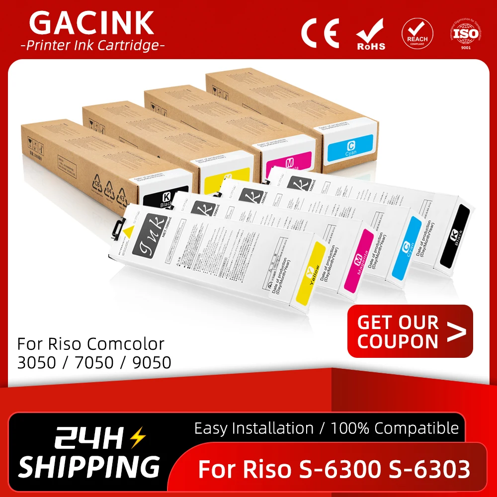 For Riso ComColor Ink Cartridge S-6300G S-6301G S-6302G S-6303G For Riso 3050 7050 9050 Printer 1000ml/pc