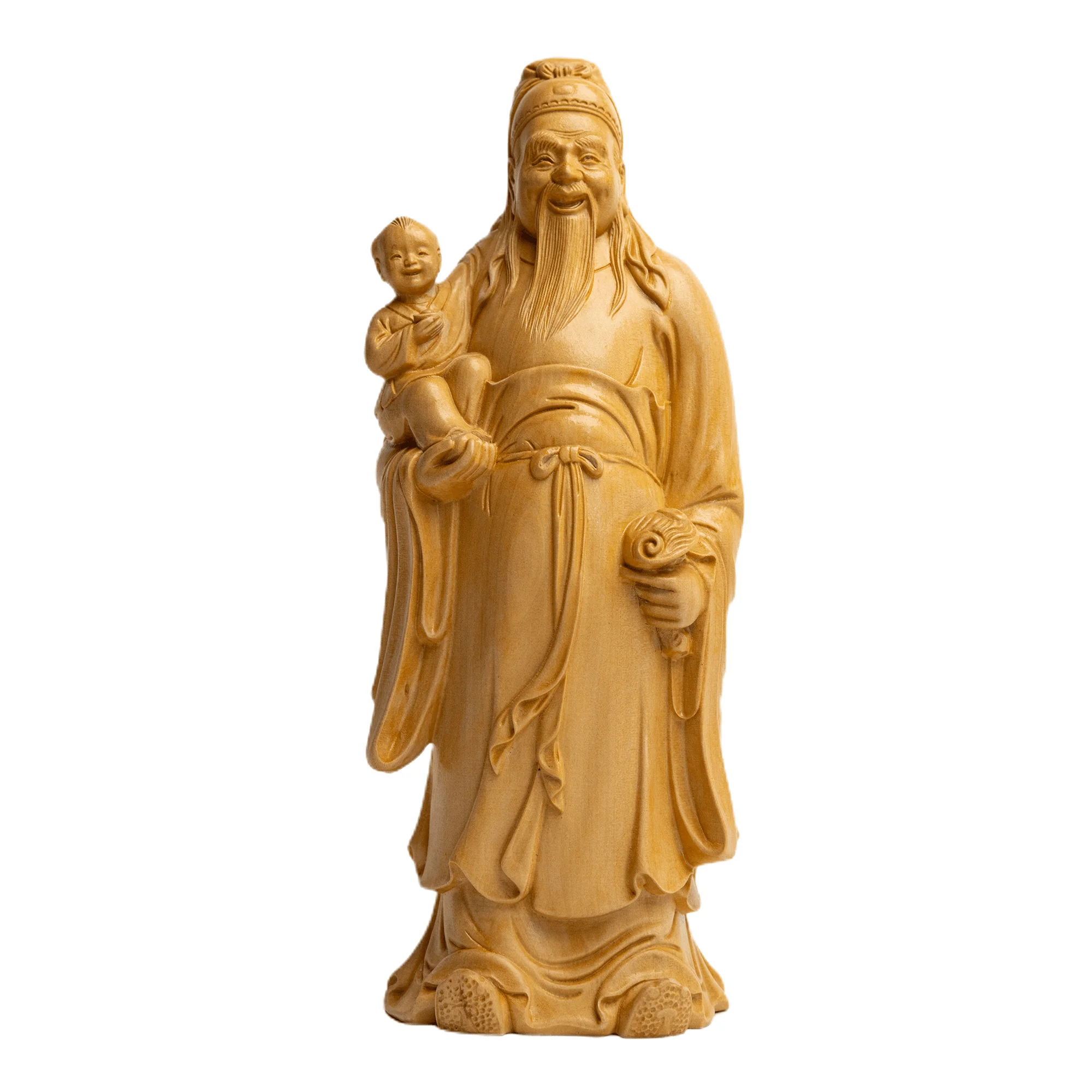 Fu Lu Shou (Three Stars of Fortune, Prosperity, and Longevity) Statue, Lucky Deity Figurine for Home Decoration, Gift for Friend