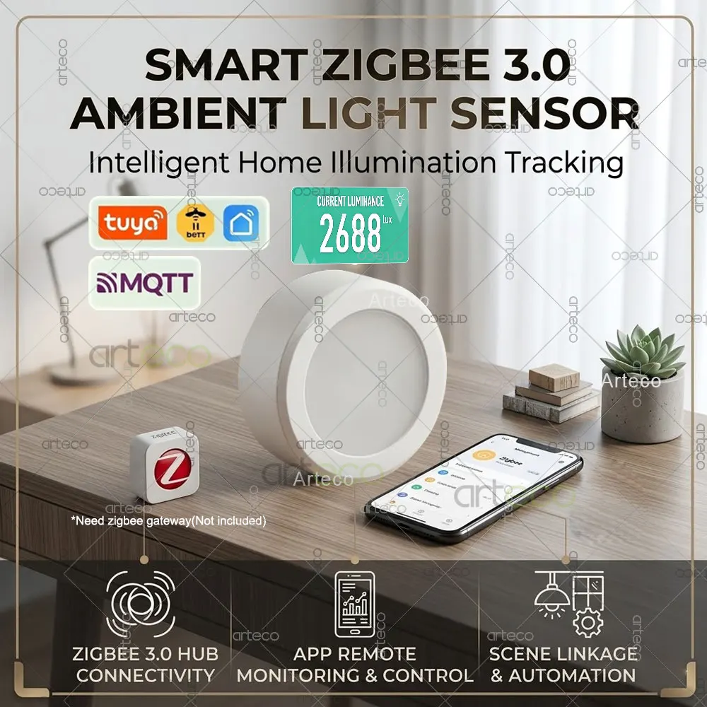 

Умный датчик освещенности Zigbee 3.0, детектор яркости, датчик освещенности для домашней автоматизации, работает с Tuya Home Assistant 2MQTT
