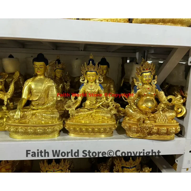 2025 Tibet Buddha statue High quality copper Tantric Yellow Jambhala god of wealth ksitigarbha home family temple worship