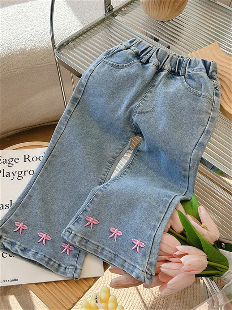 

Spring Autumn 2024 Women's Slim Fit Flared Jeans Soft Denim Baby Outwear Casual Faionable Korean Sle Sweet Sle