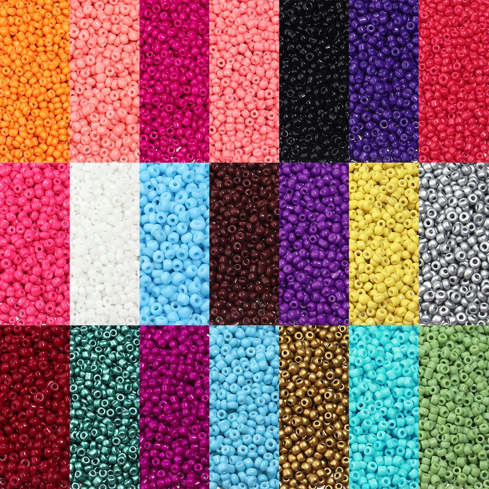 1000pcs/lot 2 3 4mm Colorful Glass Seed Beads Round Loose Spacer Beads For Jewelry Making DIY Bracelet Necklace Accessories
