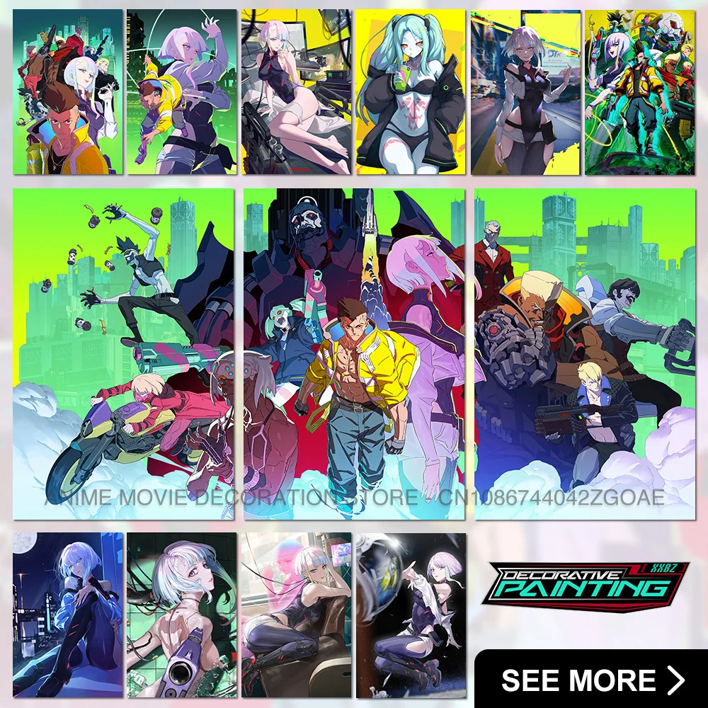 

Cyberpunk Edgerunners Anime Home Decor Poster Hot Game Pictures Wall Art Canvas Printed Painting Room Modern No Frame Artwork