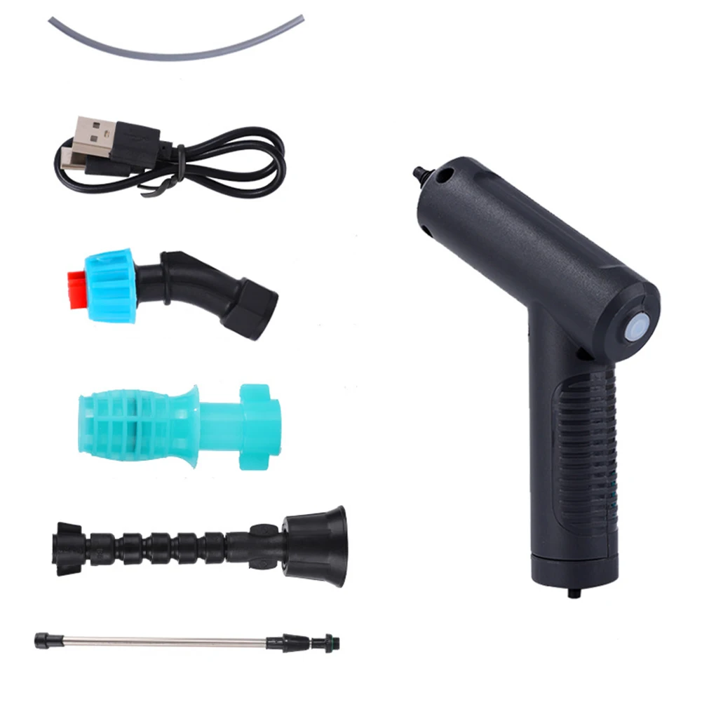 Portable Electric Sprayer USB Rechargeable High Pressure With Interchangeable Nozzles For Home Garden Plant Watering Cleaning To
