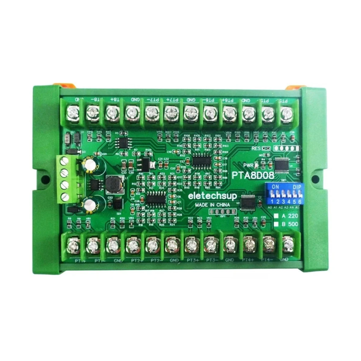 8ch DC 8-30V PT100 RTD RS485 Temperature Sensor Module Modbus RTU Platinum Thermal Resistance Collector -40~500C