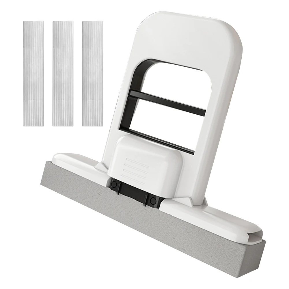 Limpiador de vidrio portátil de mano, fregona de limpieza de escritorio multiusos con esponja, herramientas de limpieza de vidrio para el hogar y el baño