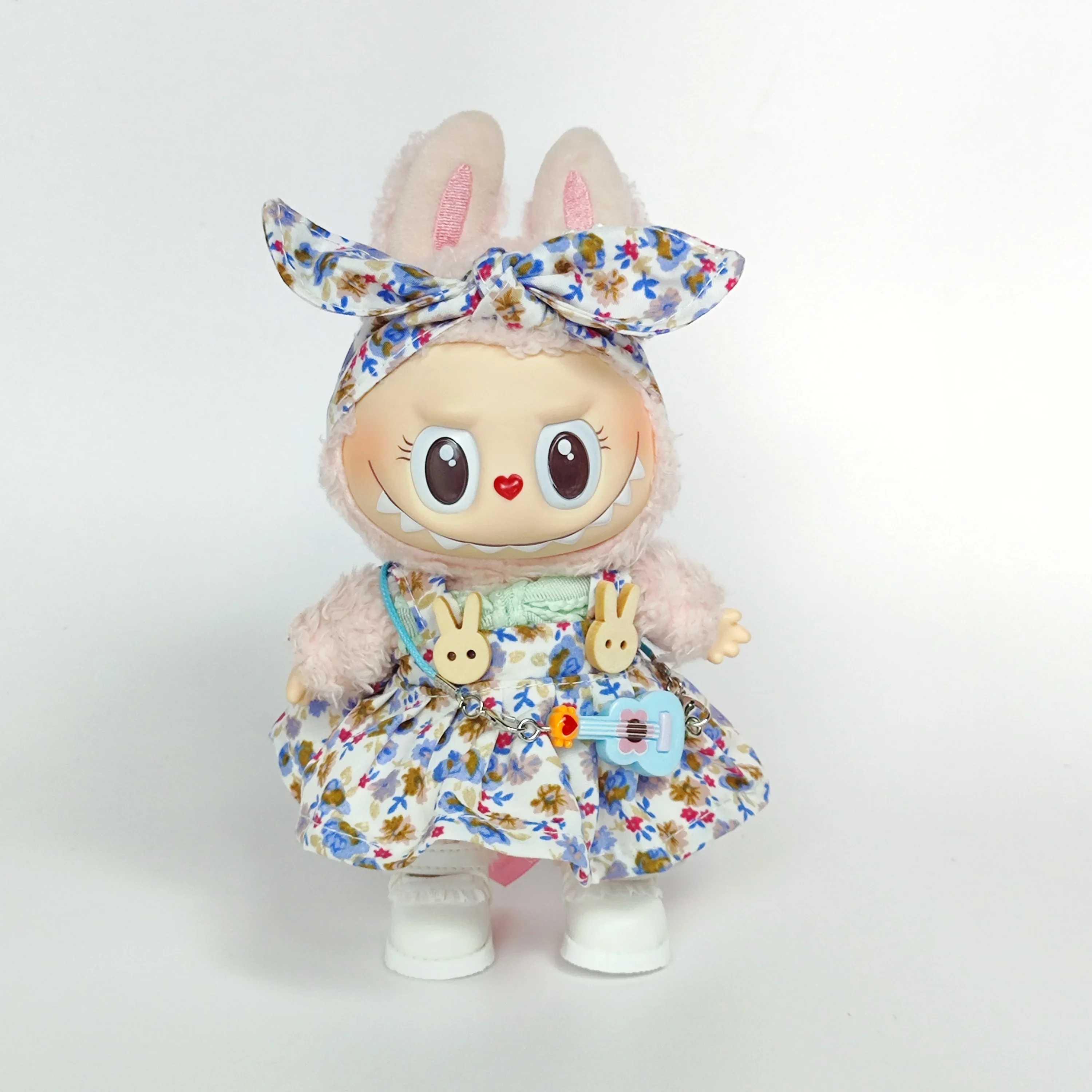 ملابس لسلسلة مفاتيح ملابس لابوبو - ملابس دمى حفلات الجلوس من لابوبو فستان زهري جميل