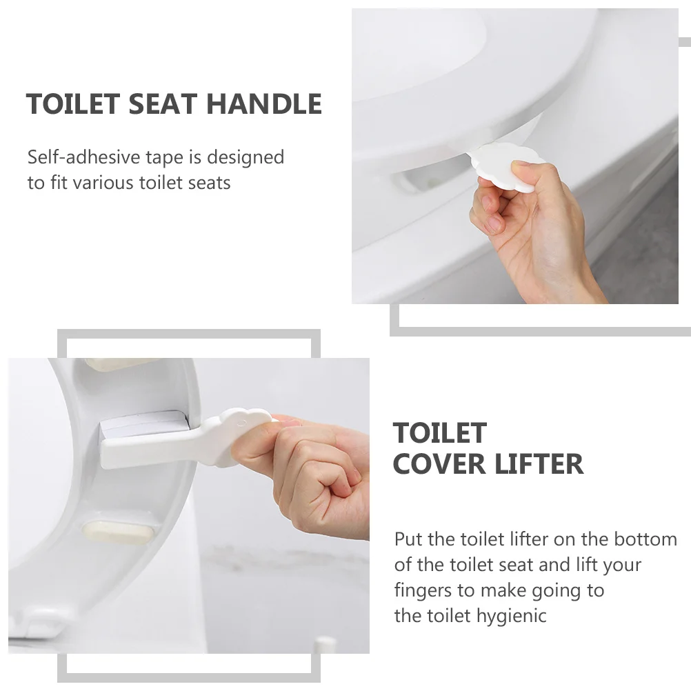 

2Pcs Bath Toilet Lifter Self Adhesive Tape Fit Various Seats Hygienic Solution Toilet Seat Lifter Closestool Lid Handle