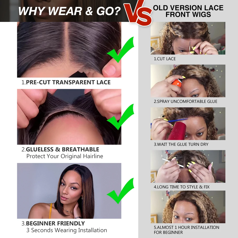 Wear And Go Glueless Wigs Human Hair Pre Plucked Pre Cut 1b/30 Straight Short Bob 5x5 Hd Lace Closure Wigs With Natural Hairline image 5