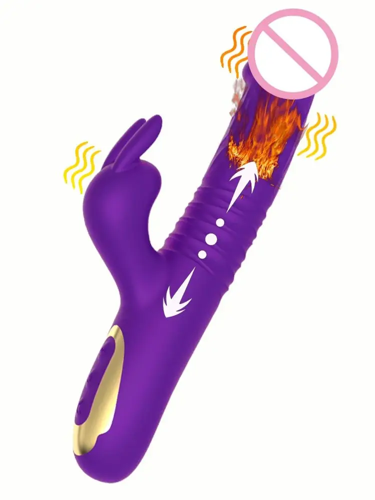 Telescopic Rabbit Vibrators for Women Clitoris Stimulator G Spot Thrust Dildo Sex Toys Vagina Massager Adult Female Masturbator
