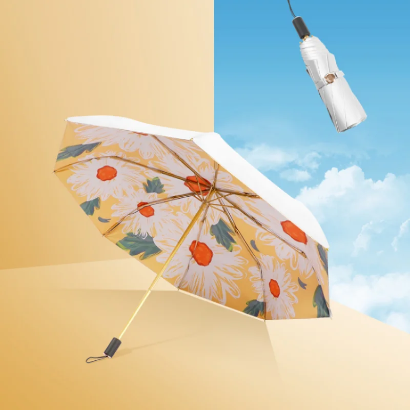 

Sunscreen Portable Umbrella Kawaii Women Sunshade Uv Travel Foldable Umbrella Summer Photography Sun Organizers Home Supplies