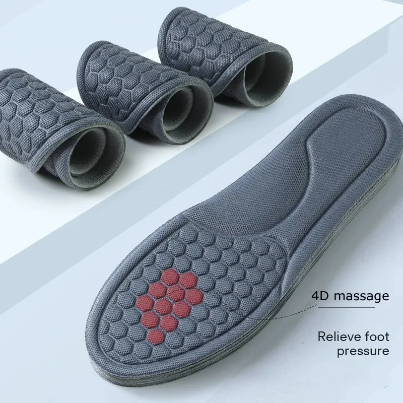 Sport Running Shoe Insole Massage Arch Support Insert Men Women Plantar Fasciitis Orthopedic Sole Nano Deodorisation Foot Pads