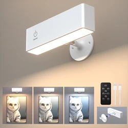LED Dimmable Wall Sconce Wall With Remote 3 Color Temperatures Magnetic 360°Rotation Wall Sconce Wall Lamps